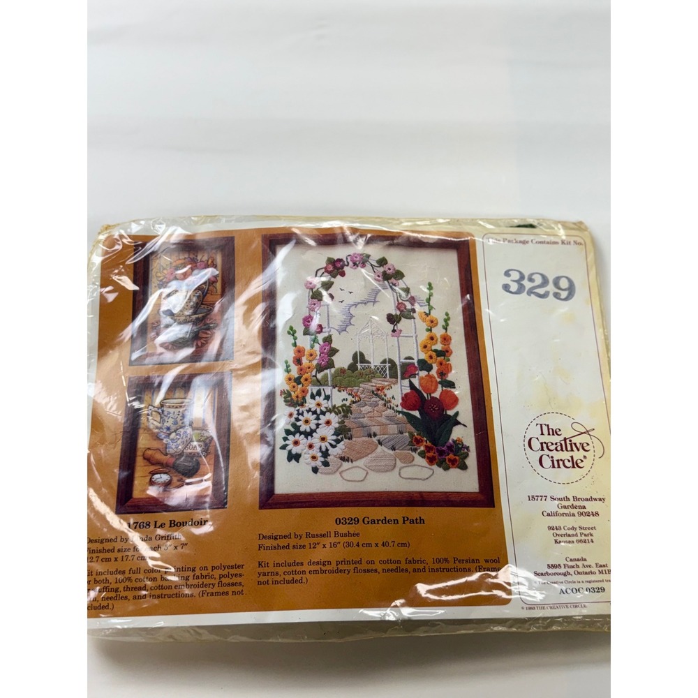 Vintage Needlework Kit Creative Circle Garden Path 0329